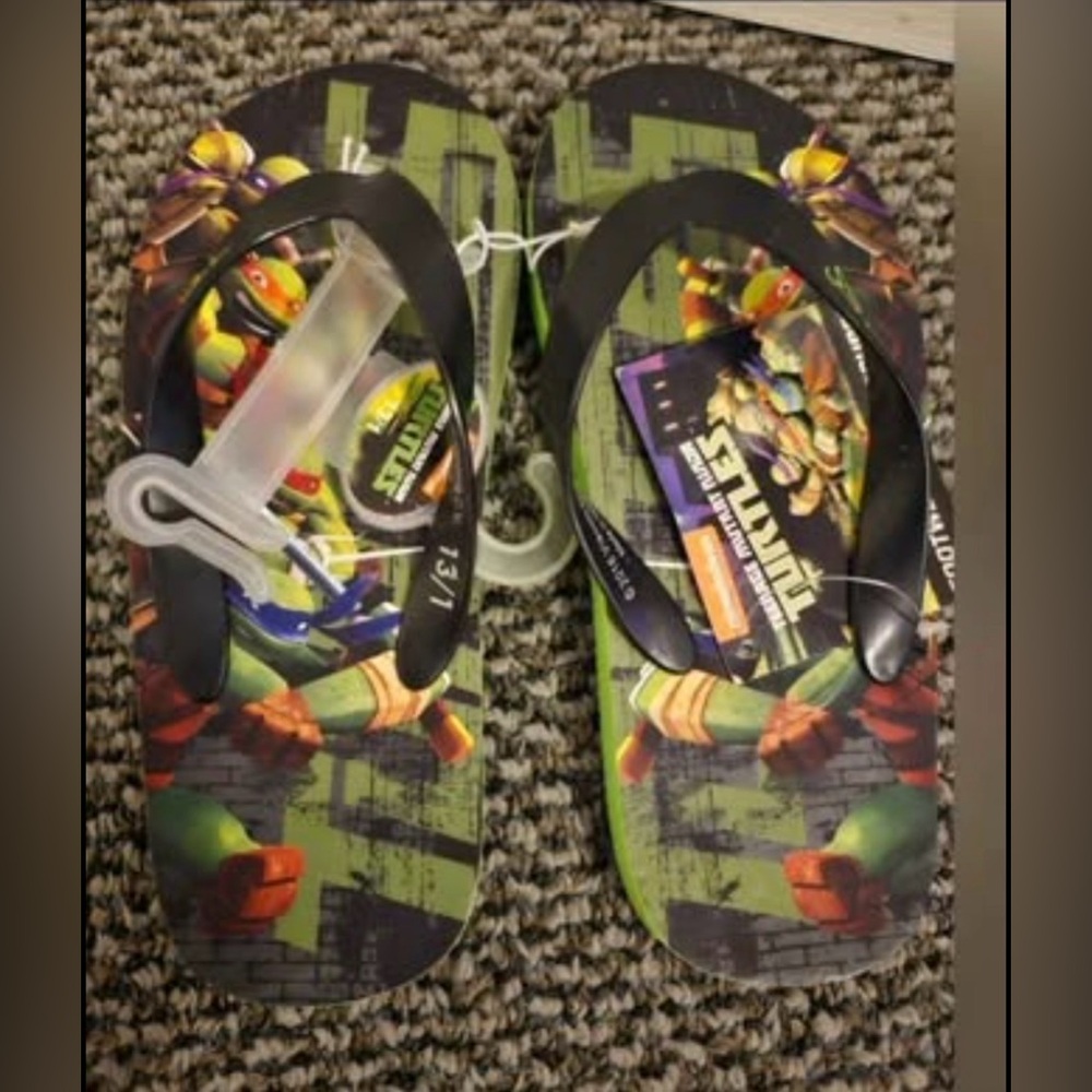 Nickelodeon TMNT Kids Sandals - Green and Blue, size 13/1